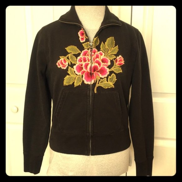 Lucky Brand Embroidered Sweatshirt Jacket Small - Picture 3 of 6